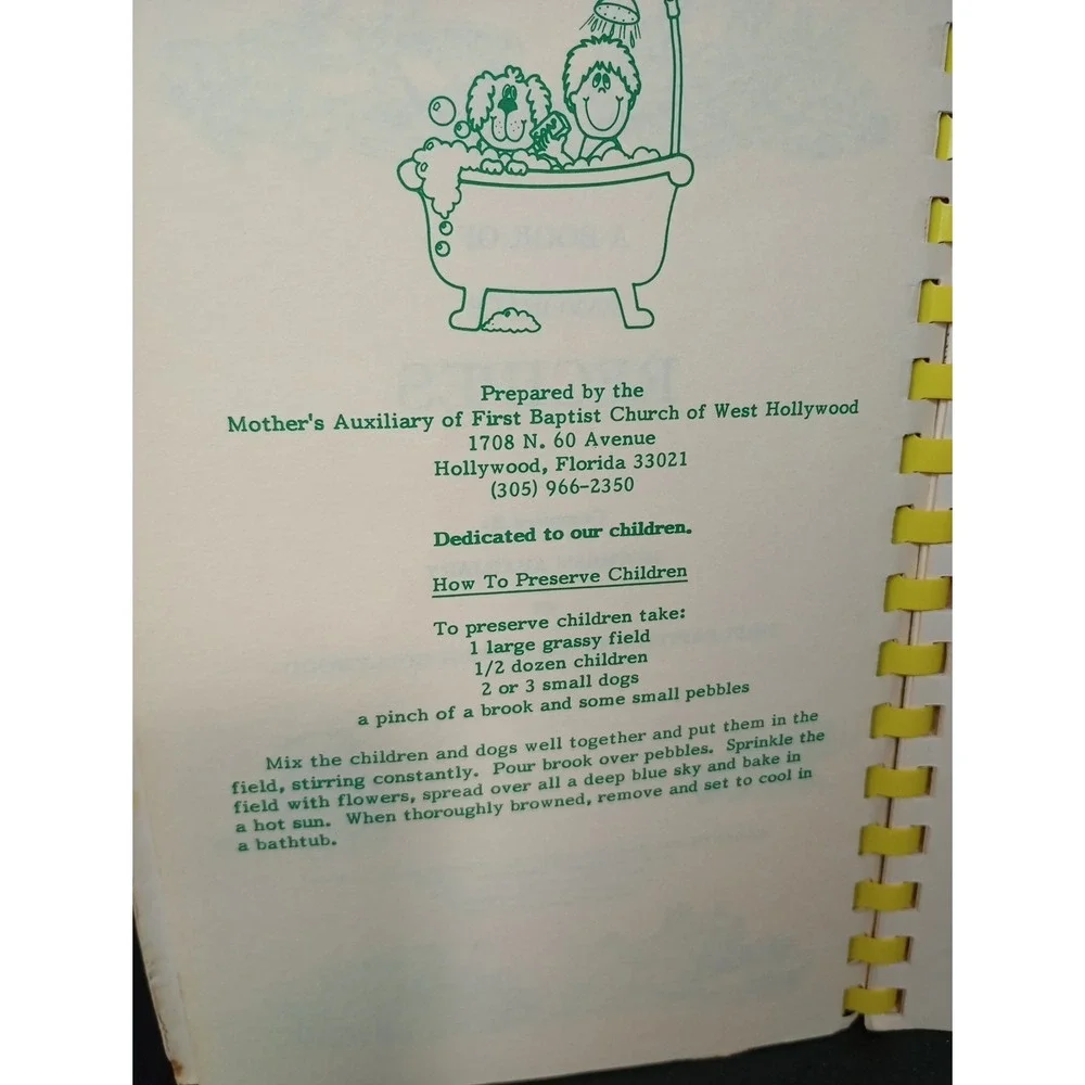 First Baptist Church Of West Hollywood Mother's Auxiliary Cookbook Hollywood, FL